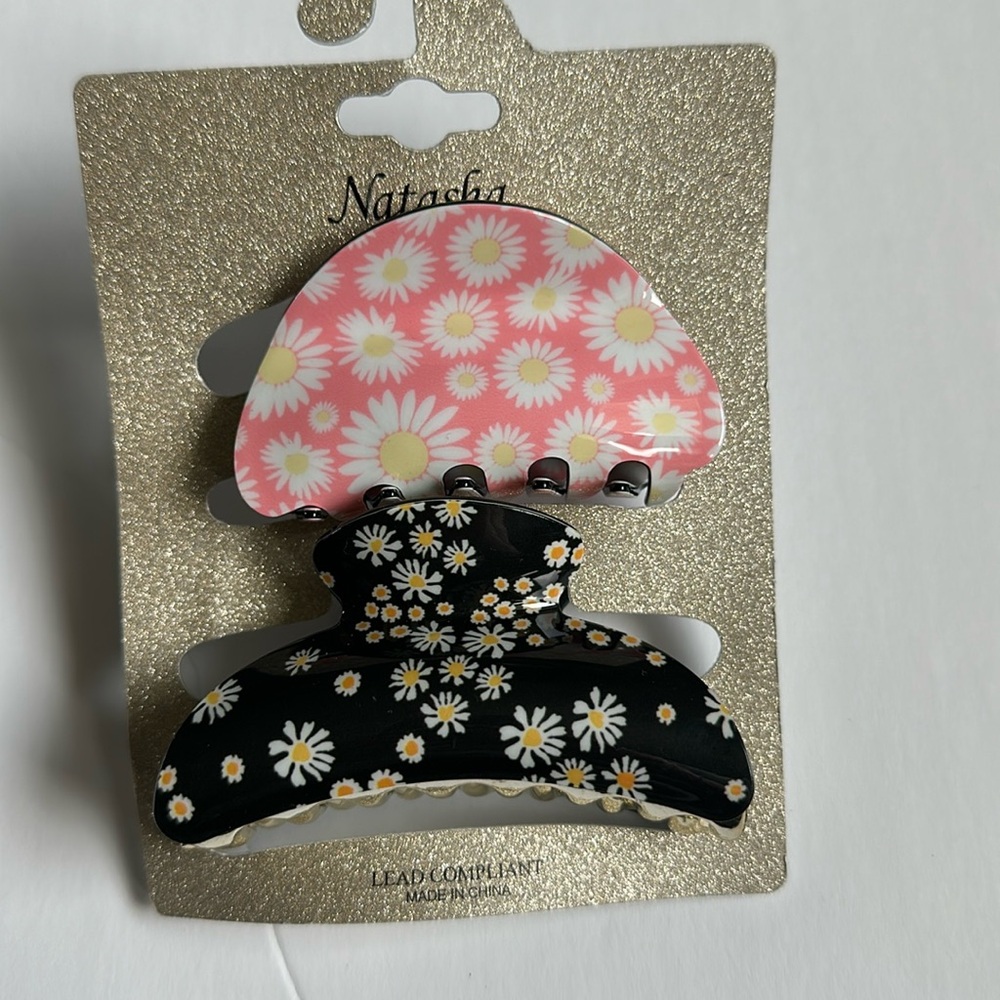 Natasha 2 pack floral Hair Clips